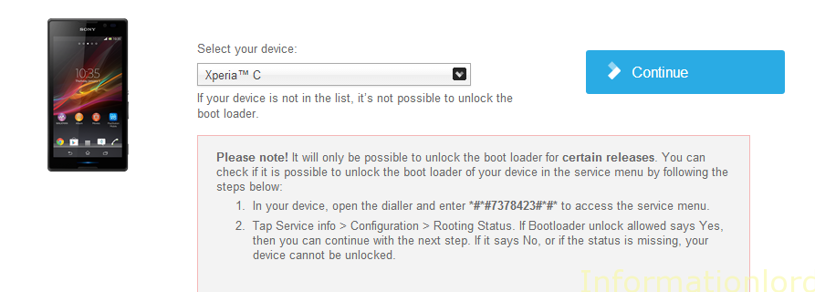 Bootloader Unlock Xperia c