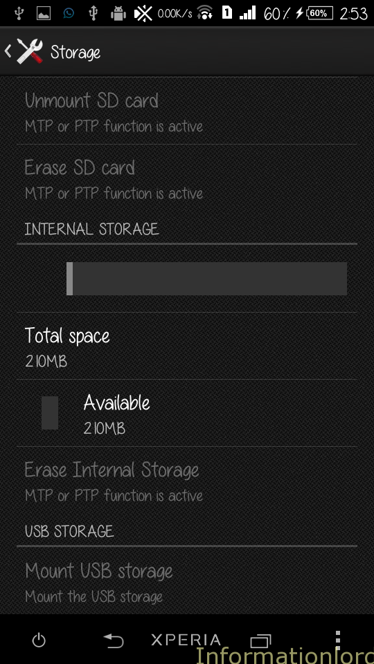 Internal Storage after RePartitioning Xperia C
