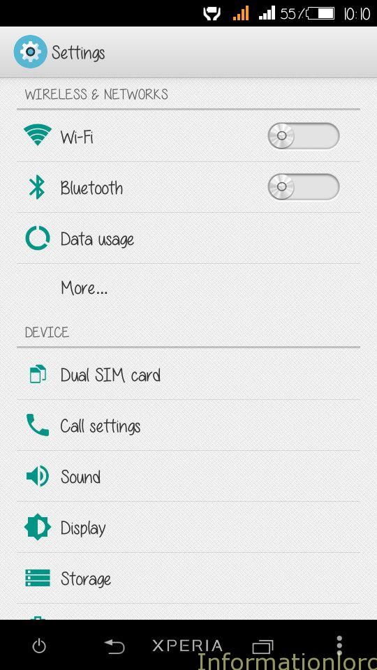 Android lollipop Settings for Xperia C