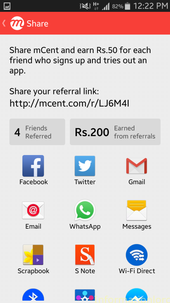 Refer and Earn Proof Mcent