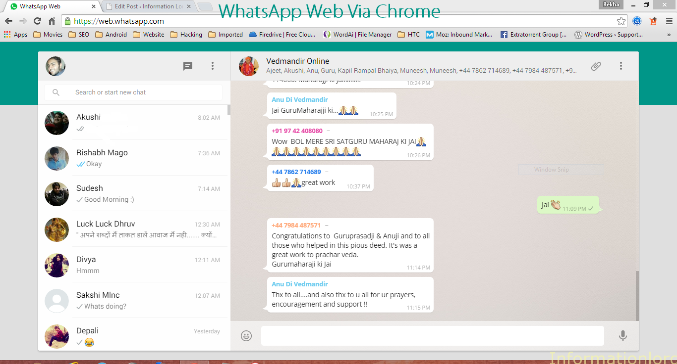 Use WhatsApp from Chrome