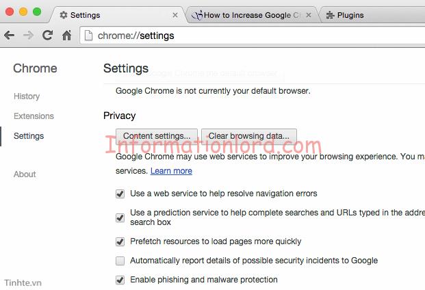 speed chrome with cookies clearing, clean google chrome history