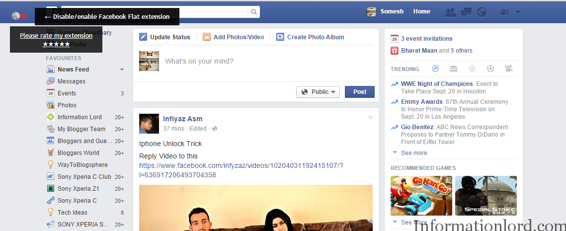 facebook flat ui enable or disable on pc, 