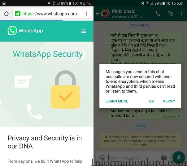Latest WhatsApp Update with End to End Encryption