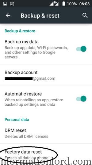 Backup Data before Factory reset help