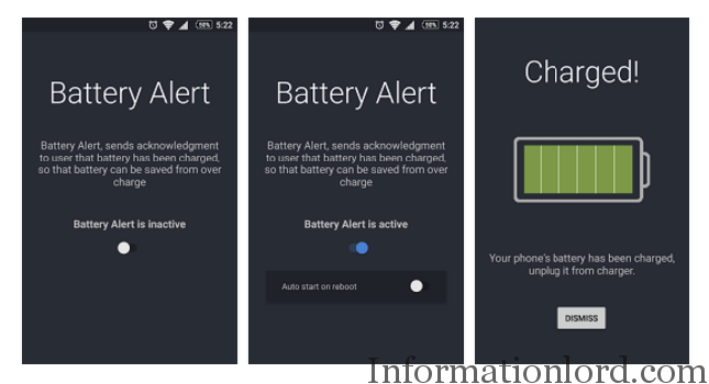 Battery Alert Smartphone App