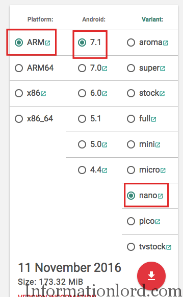Official CM14.1 Nano Gapps Download