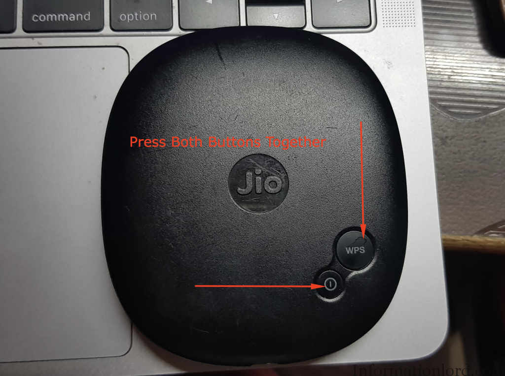 How to reset jiofi device without reset button