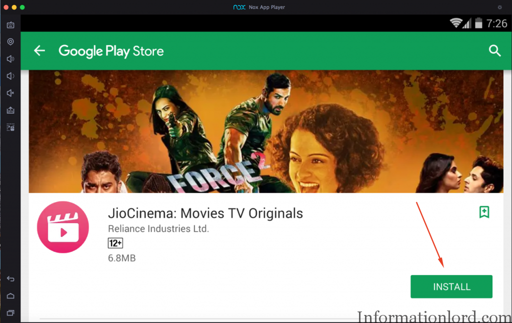 watch Jio Cinema Live on PC or Laptop using Nox Player