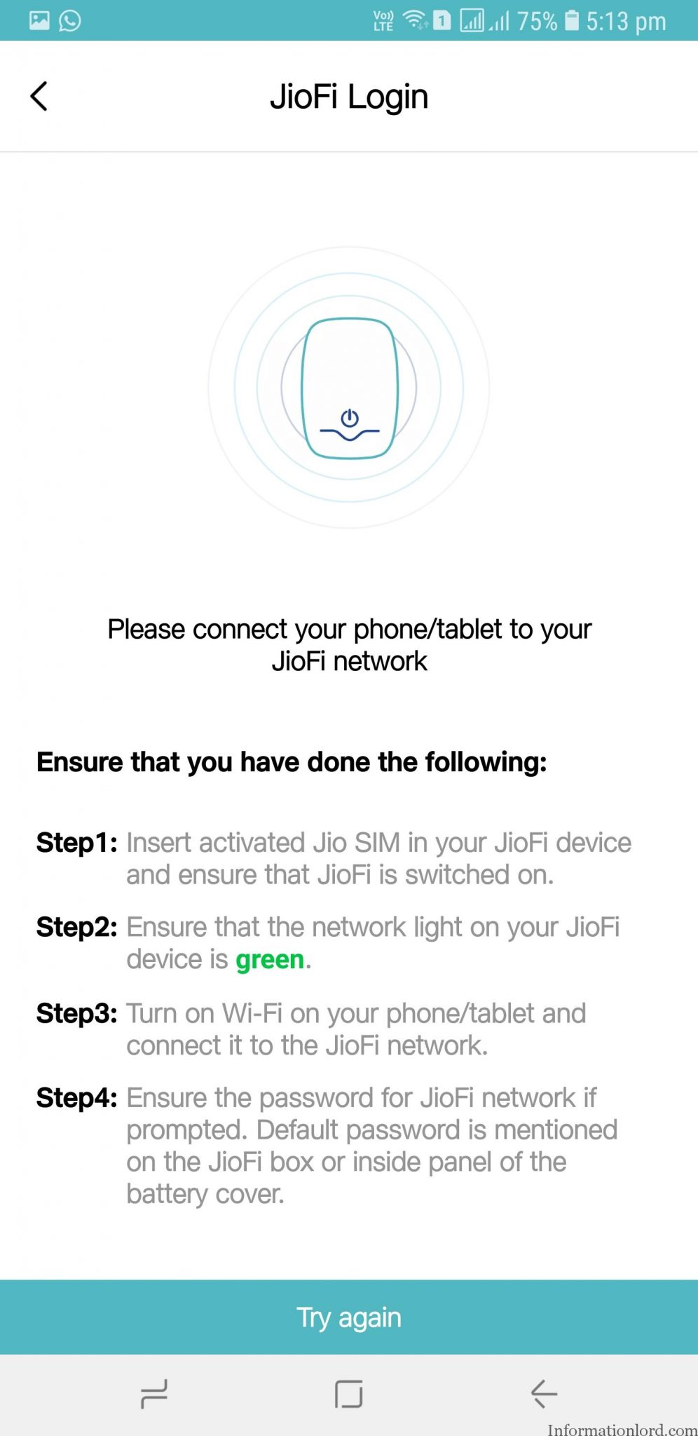 Jio Login Id And Password MyJio Apps JioFi.local.html Information Lord