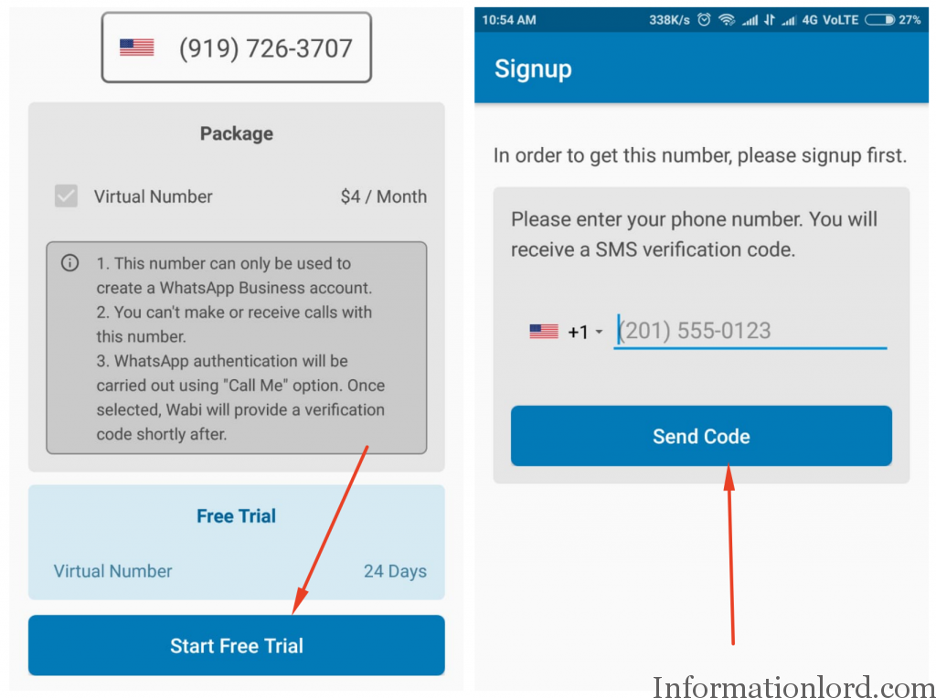 How to get Free Wabi phone number without subscring to plan