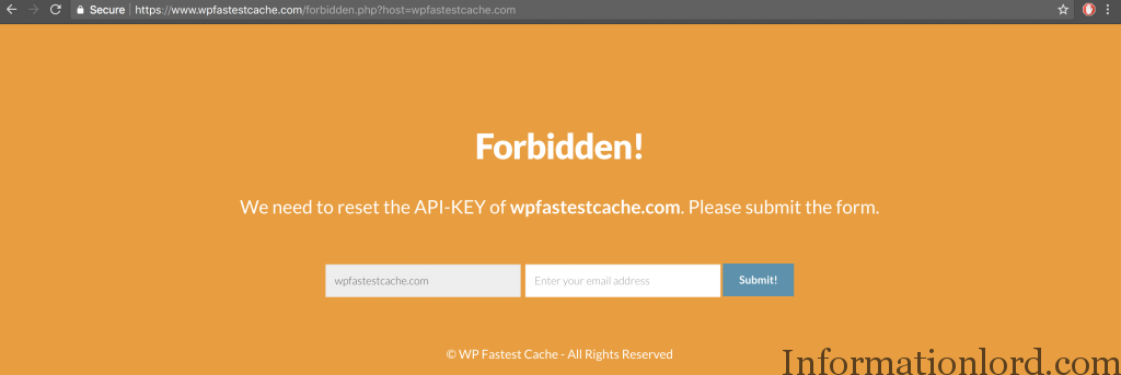 Forbidden WP Fastest Cache premium
