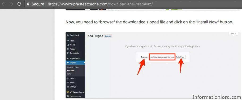 Name of the premium Wp Fastest Cache plugin zip