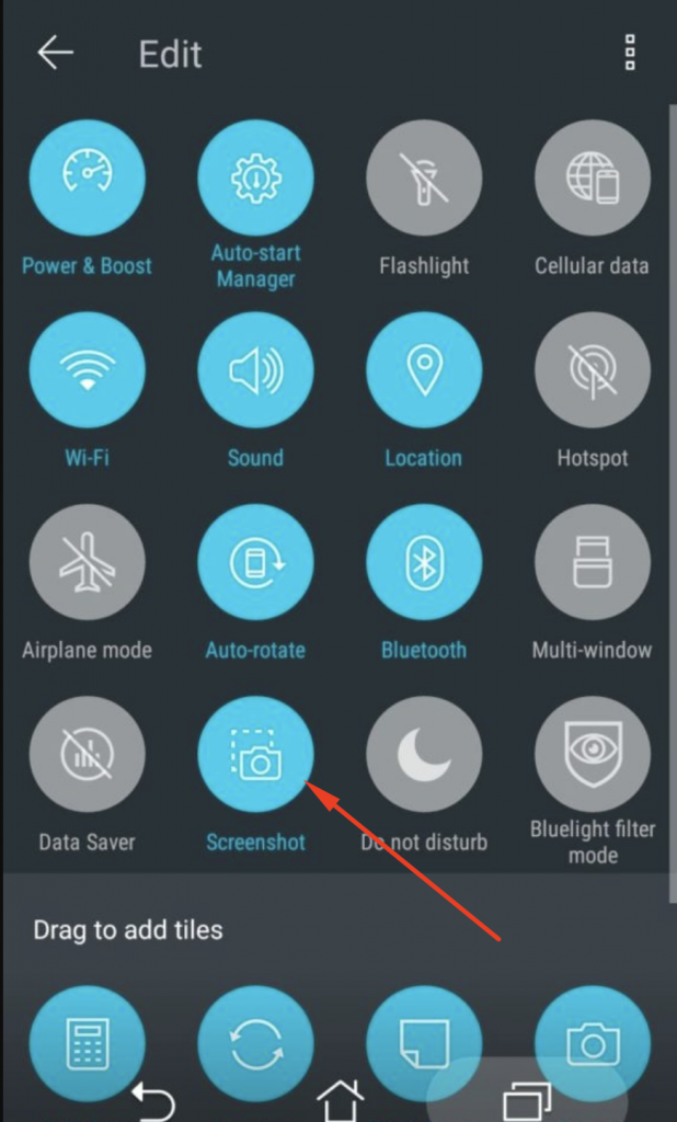 Screenshot Toggle to Take Screenshot in Zenfone Max Pro M2