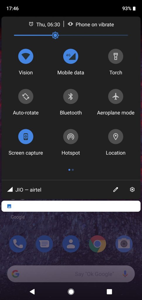 Nokia 8.1 Plus screenshot using Notification Bar